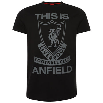 Liverpool FC This Is Anfield T Shirt Mens Black M - Officially licensed merchandise.