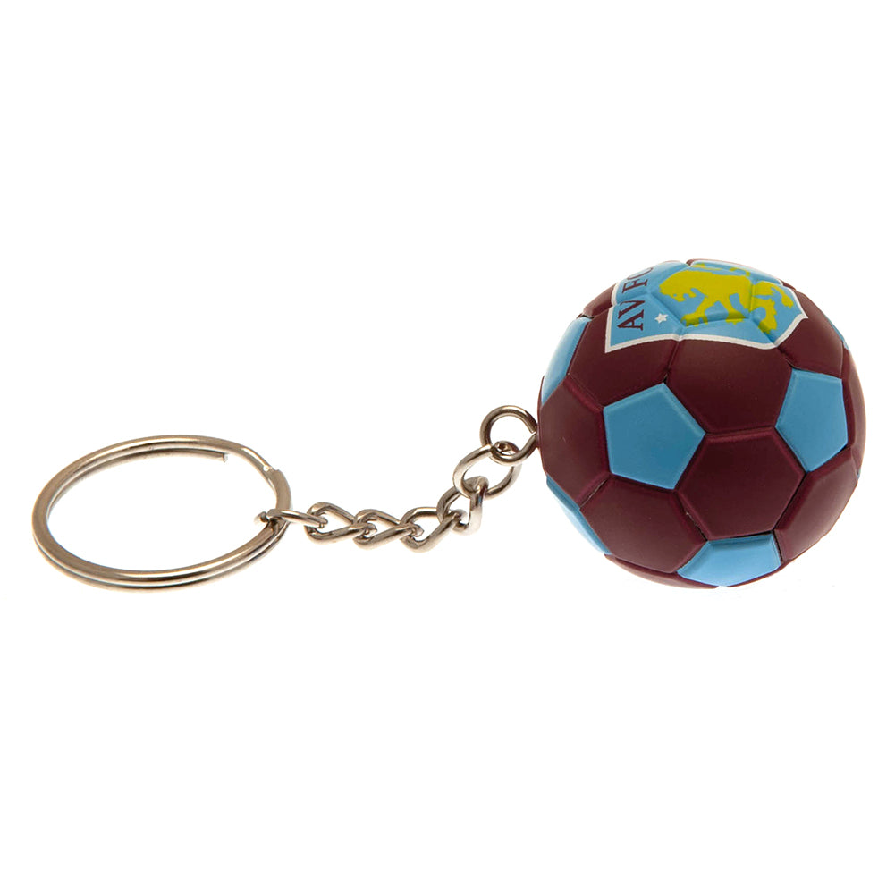 Aston Villa FC Football Keyring - Officially licensed merchandise.