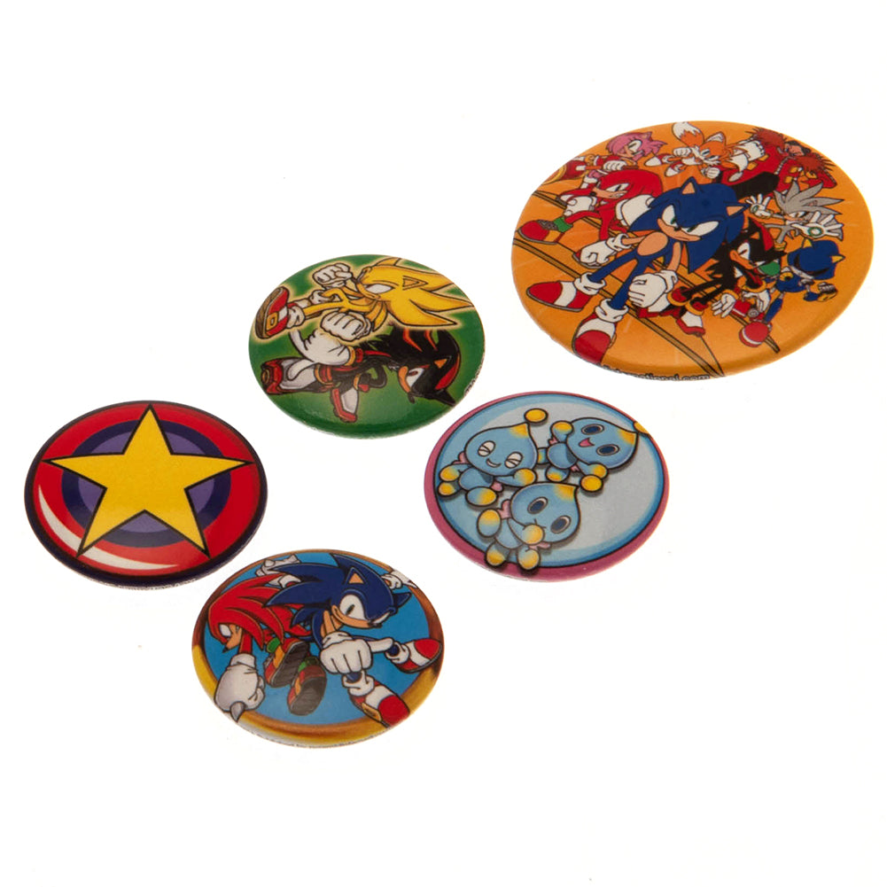 Sonic The Hedgehog Button Badge Set - Officially licensed merchandise.