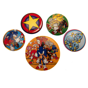 Sonic The Hedgehog Button Badge Set - Officially licensed merchandise.