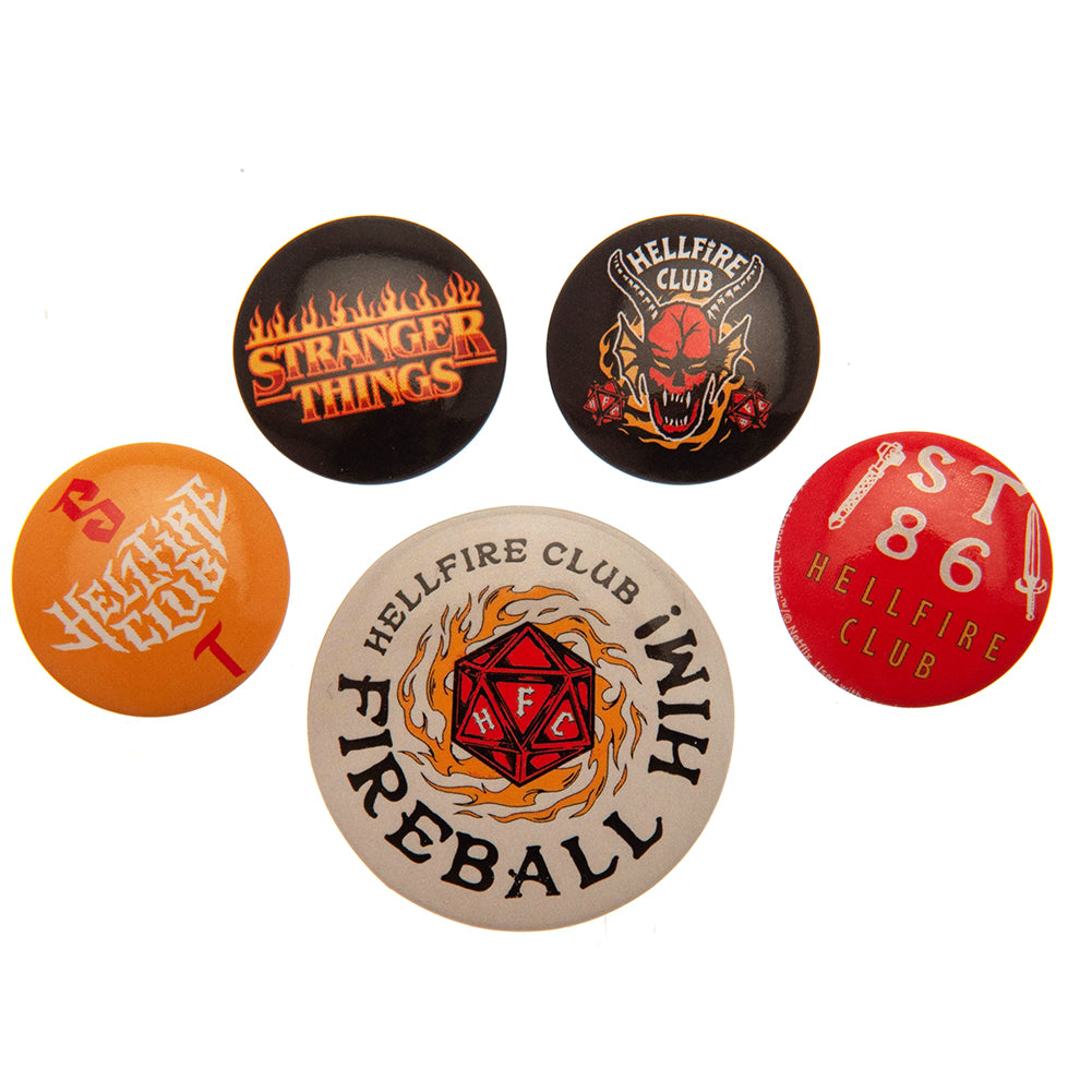 Stranger Things Button Badge Set Hellfire Club - Officially licensed merchandise.