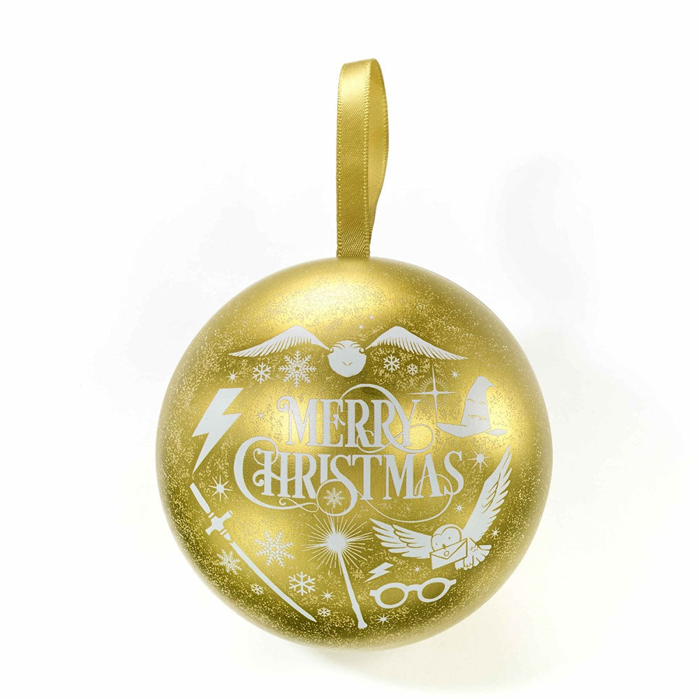 Harry Potter Christmas Gift Bauble Gold Icons - Officially licensed merchandise.