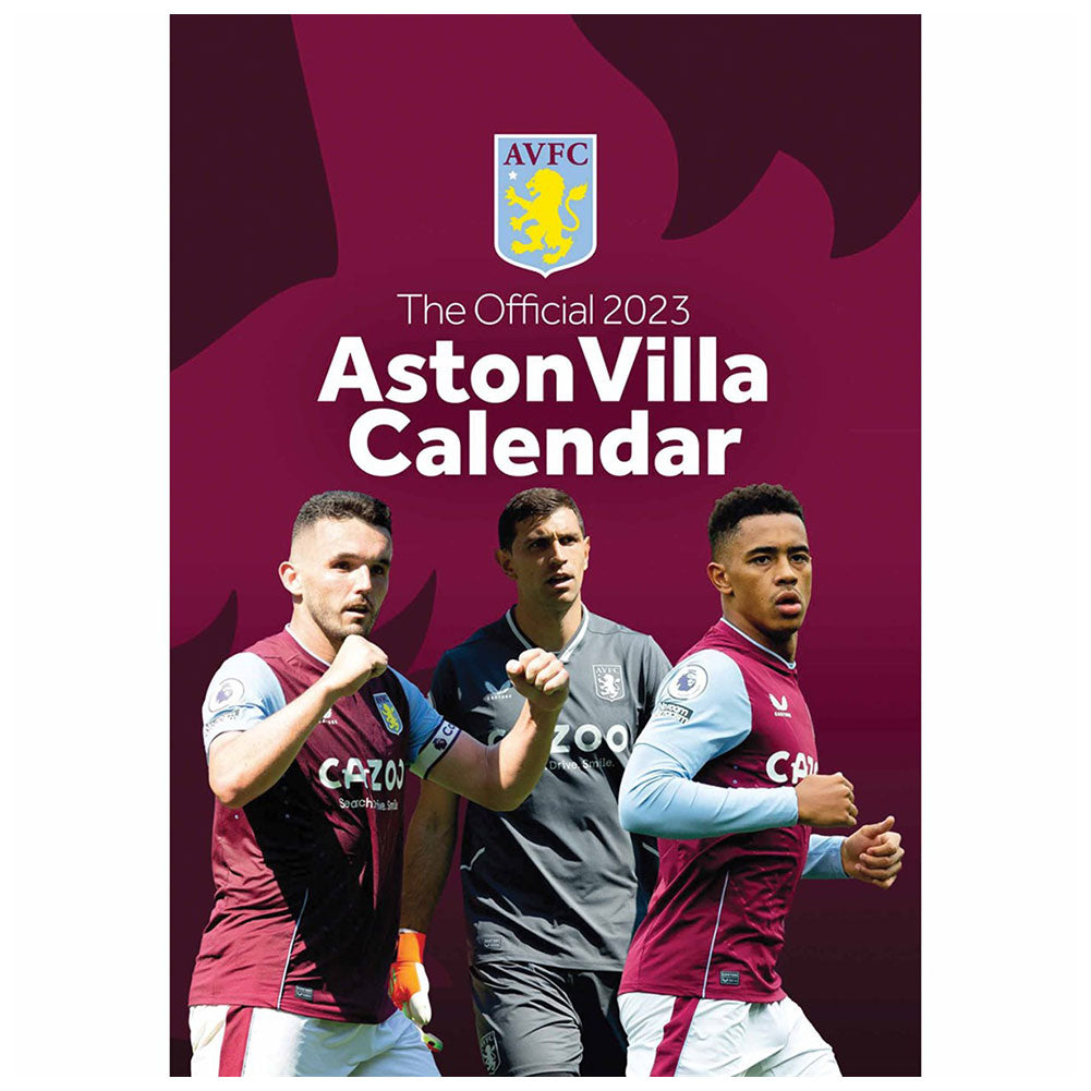 Aston Villa FC A3 Calendar 2023 - Officially licensed merchandise.