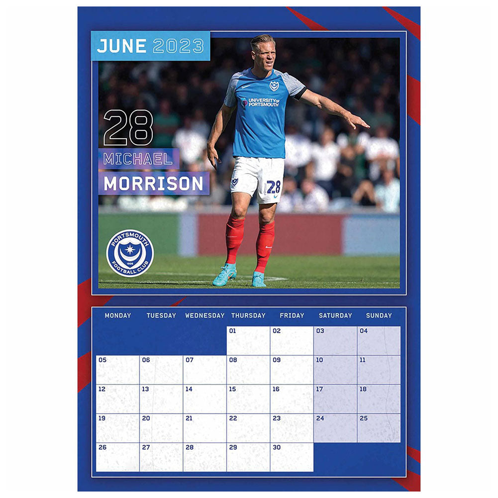 Portsmouth FC A3 Calendar 2023 - Officially licensed merchandise.