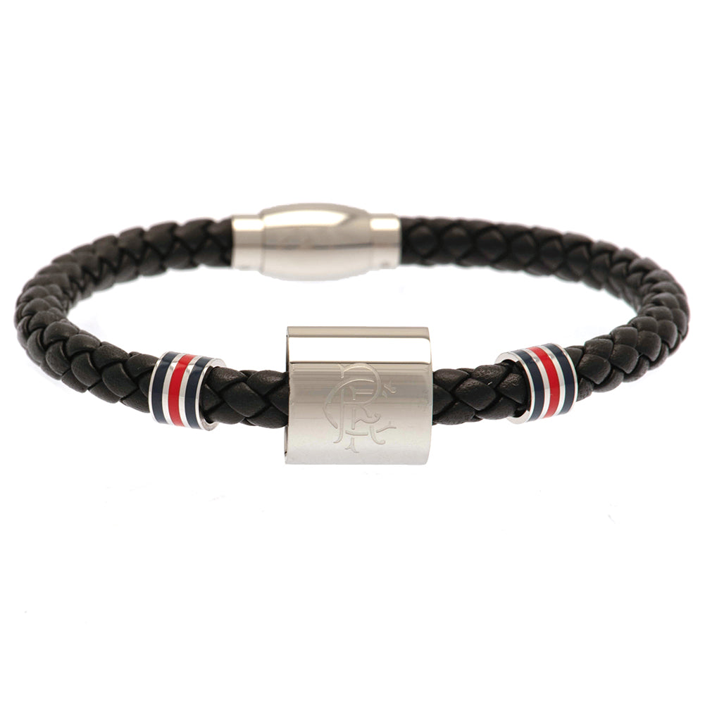 Rangers FC Colour Ring Leather Bracelet - Officially licensed merchandise.