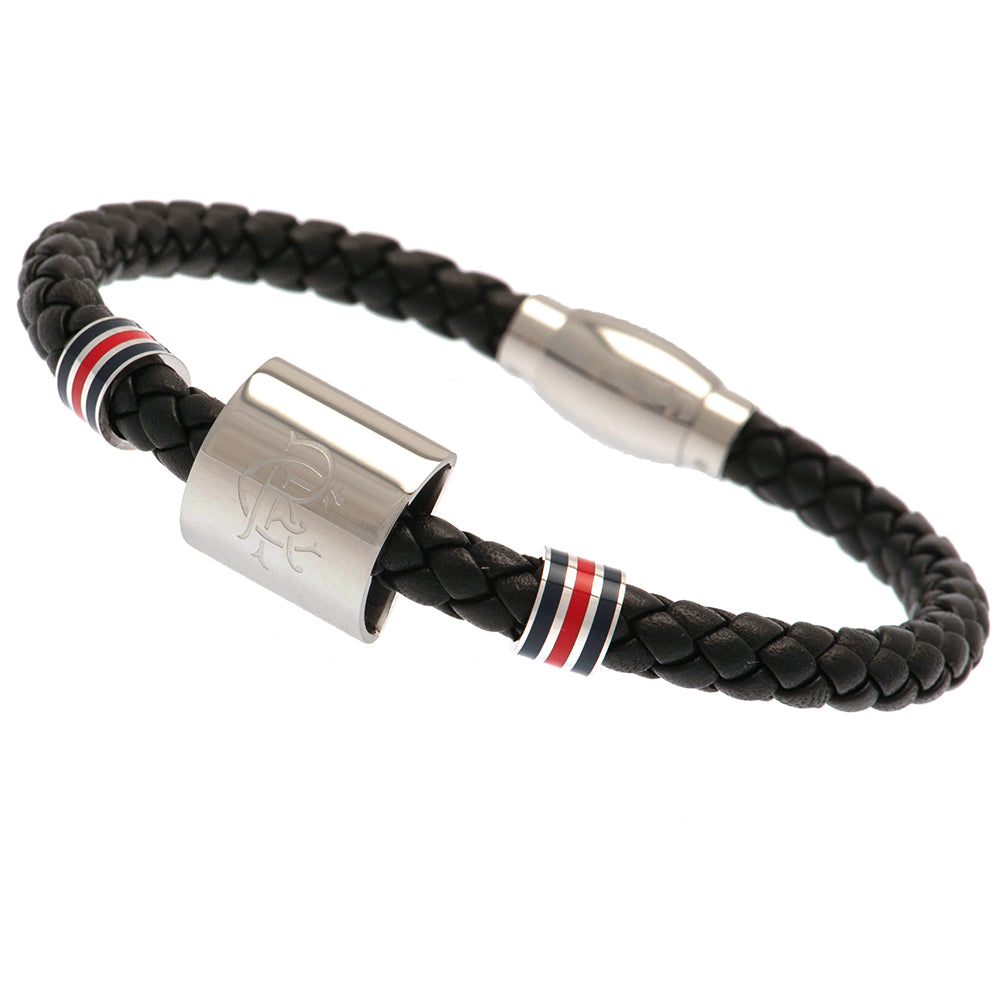 Rangers FC Colour Ring Leather Bracelet - Officially licensed merchandise.