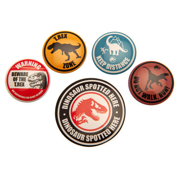 Jurassic World Button Badge Set - Officially licensed merchandise.