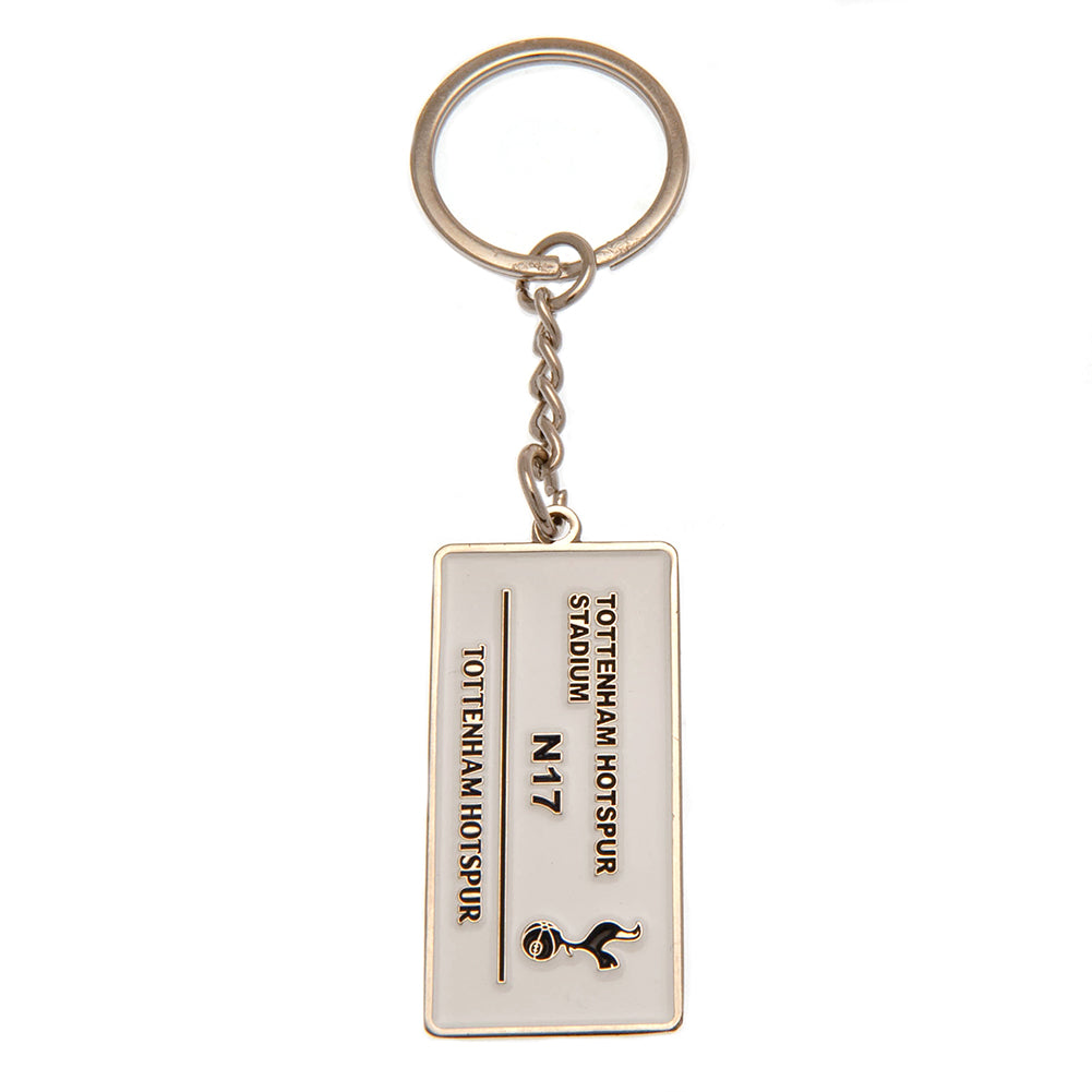 Tottenham Hotspur FC Embossed Street Sign Keyring - Officially licensed merchandise.