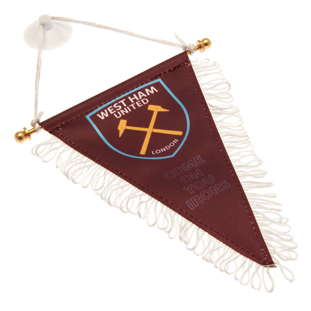 West Ham United FC Triangular Mini Pennant - Officially licensed merchandise.