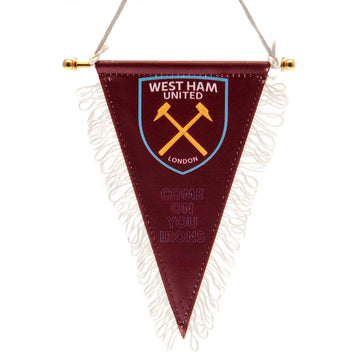 West Ham United FC Triangular Mini Pennant - Officially licensed merchandise.