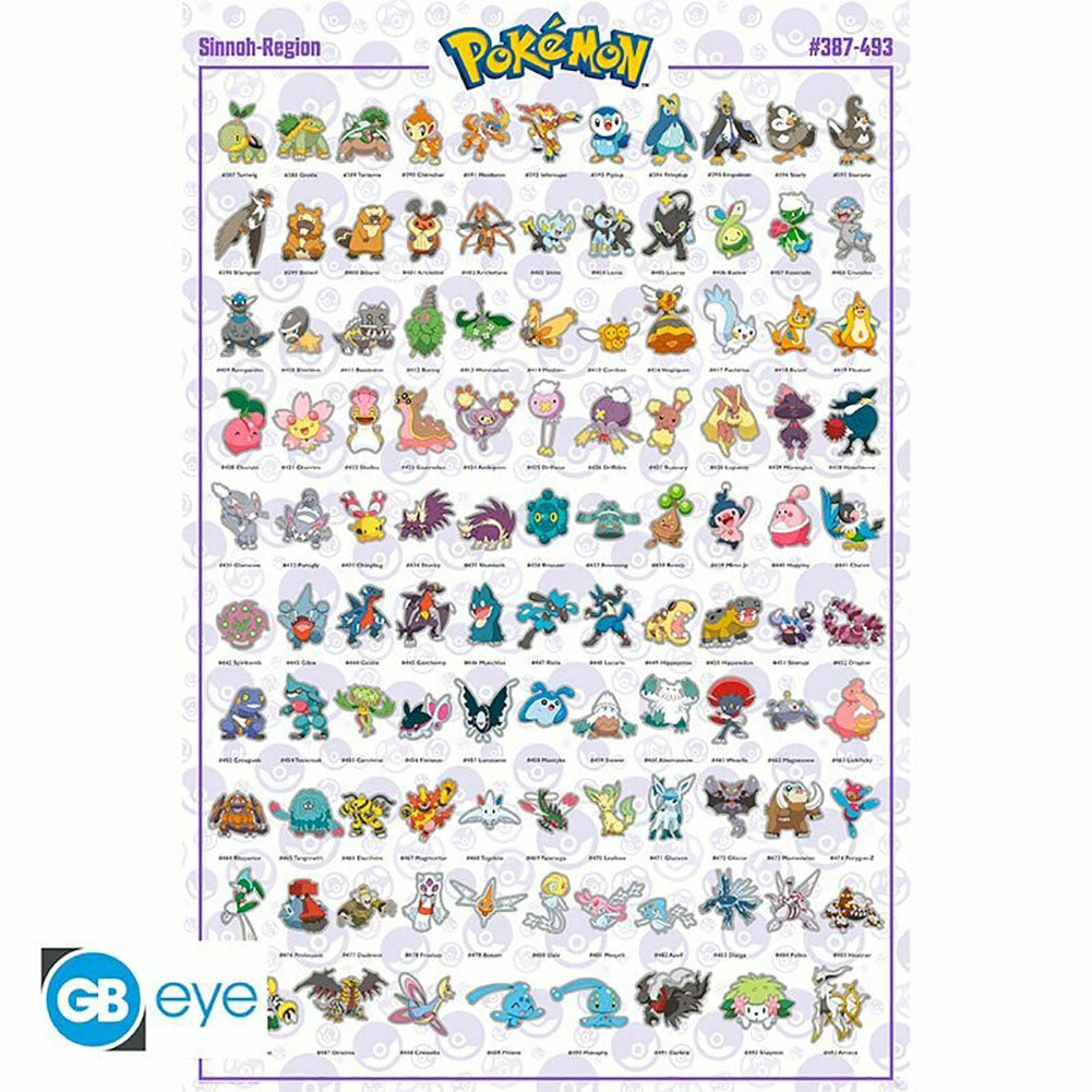 Pokemon Poster Sinnoh 73 - Officially licensed merchandise.