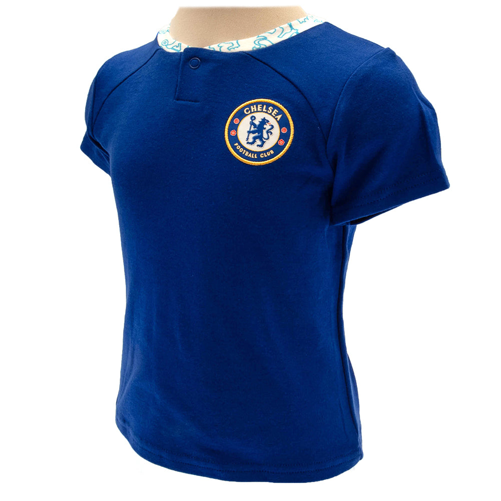 Chelsea FC Shirt & Short Set 9-12 Mths LT - Officially licensed merchandise.