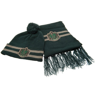 Harry Potter Junior Beanie & Scarf Slytherin - Officially licensed merchandise.