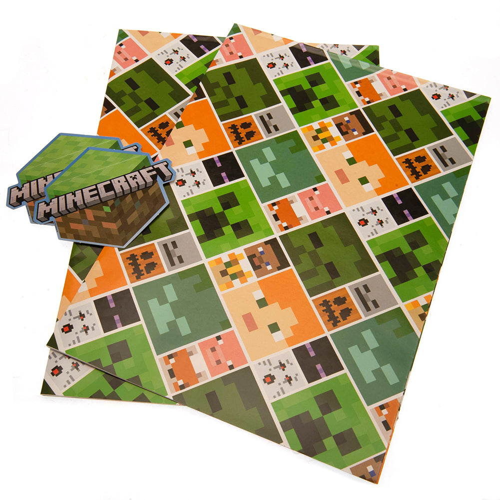 Minecraft Gift Wrap - Officially licensed merchandise.