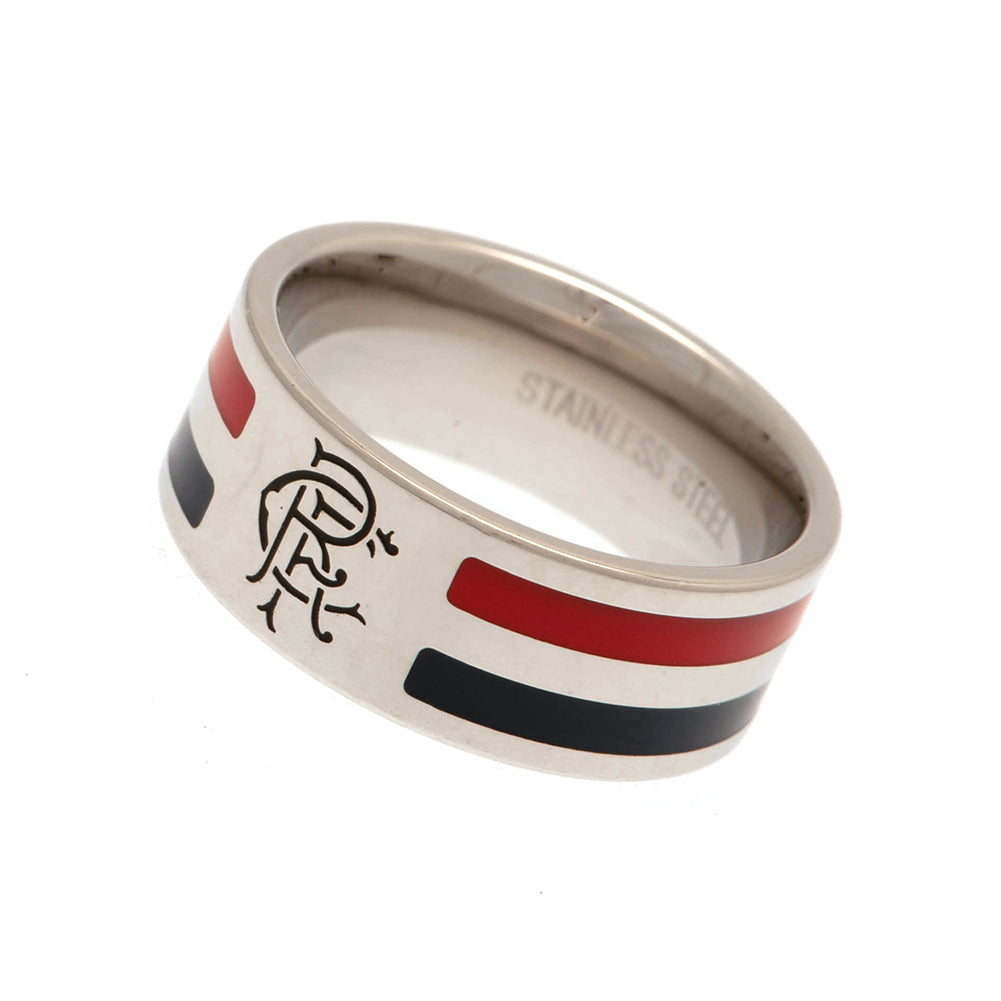 Rangers FC Colour Stripe Ring Medium - Officially licensed merchandise.