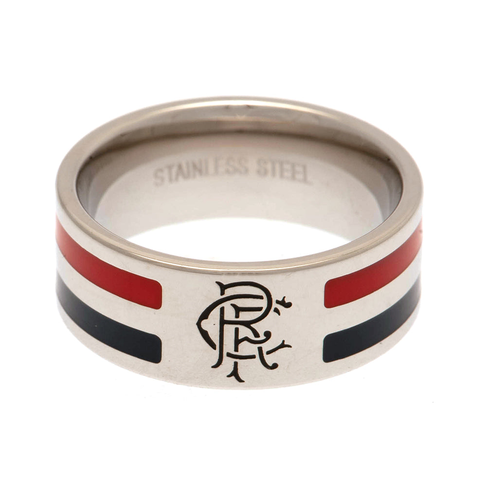 Rangers FC Colour Stripe Ring Small - Officially licensed merchandise.