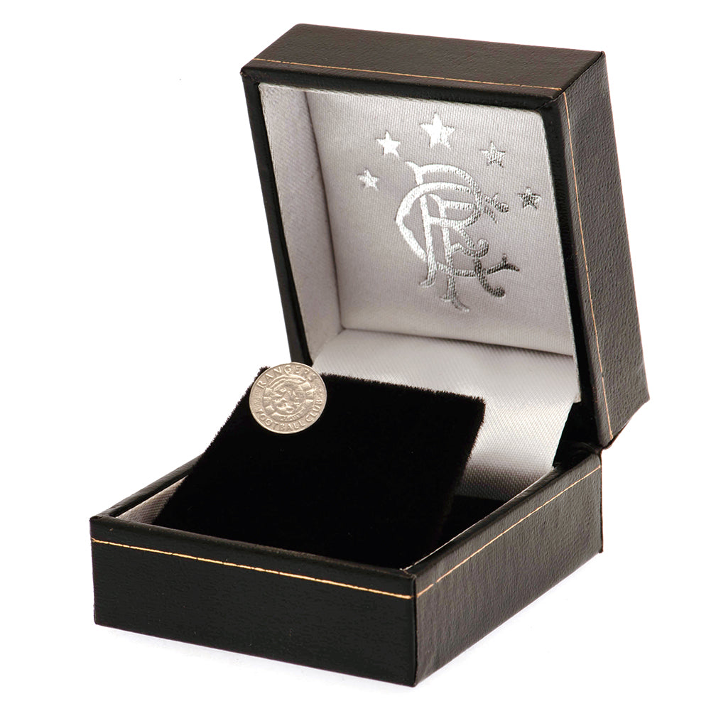 Rangers FC Ready Crest Sterling Silver Stud Earring - Officially licensed merchandise.