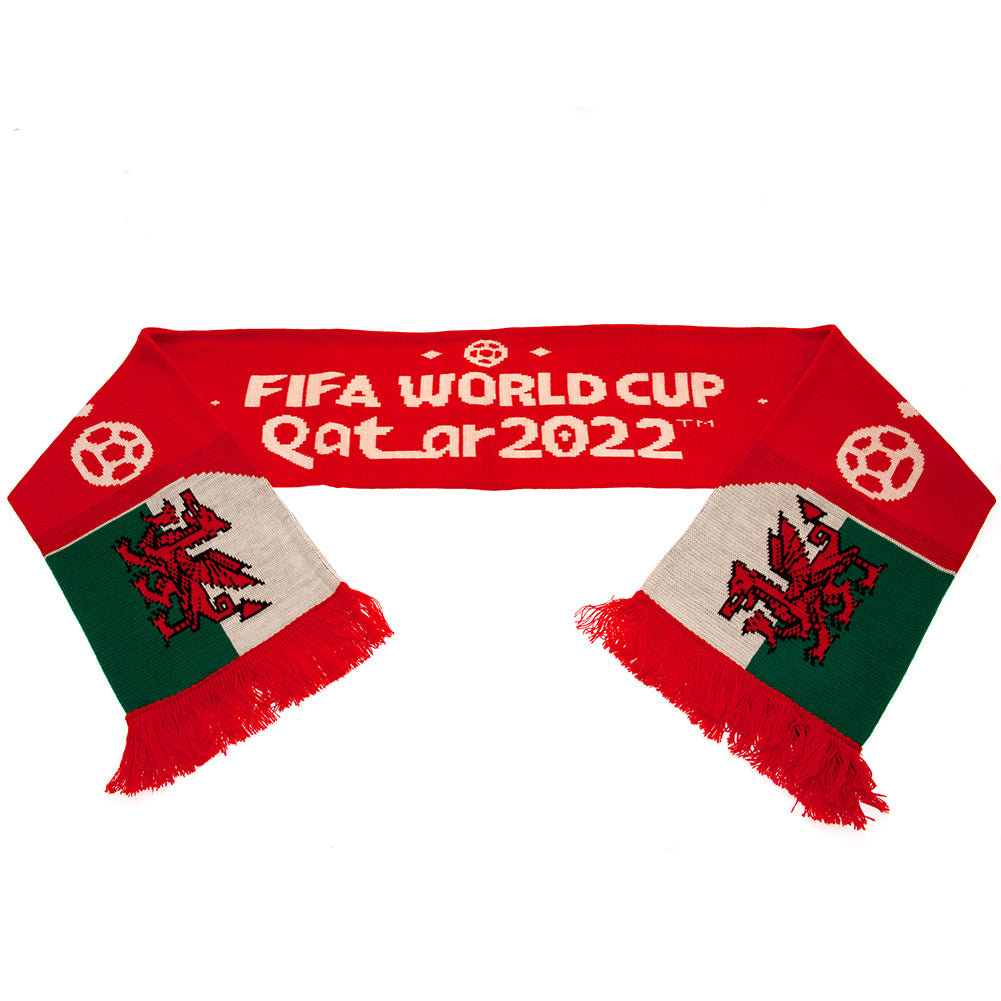 FIFA World Cup Qatar 2022 Wales Scarf - Officially licensed merchandise.