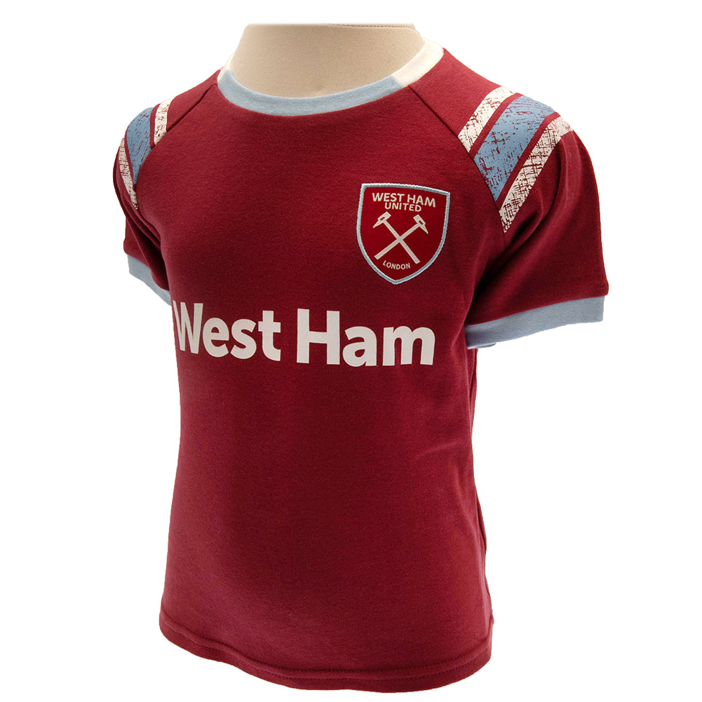 West Ham United FC Shirt & Short Set 9-12 Mths ST - Officially licensed merchandise.