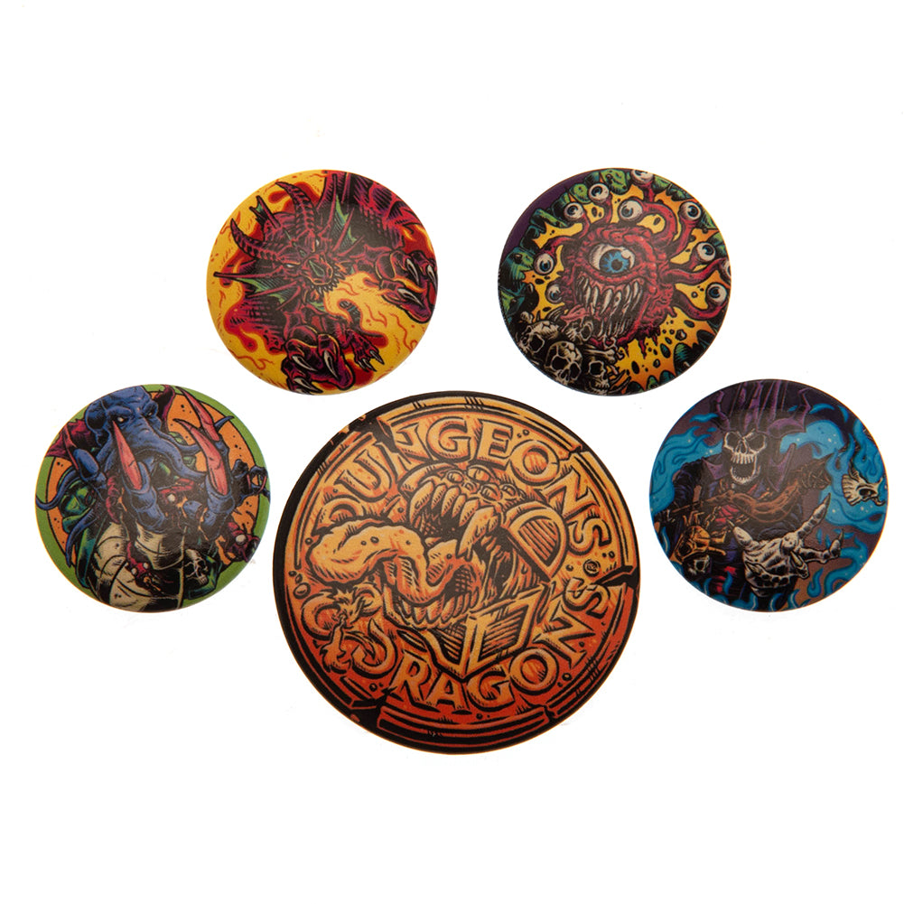 Dungeons & Dragons Button Badge Set - Officially licensed merchandise.