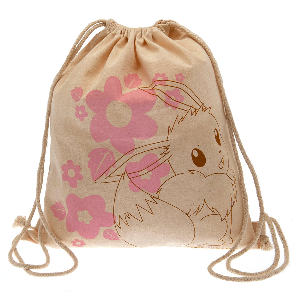 Pokemon Canvas Drawstring Bag Eevee - Officially licensed merchandise.