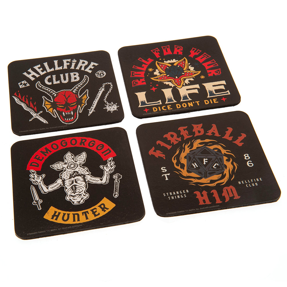 Stranger Things Coaster Set Hellfire Club - Officially licensed merchandise.