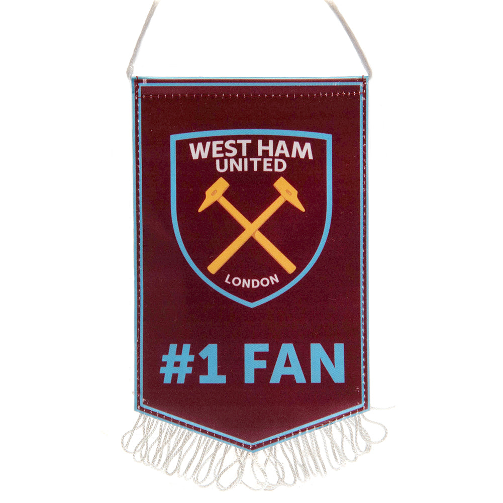 West Ham United FC Mini Pennant No. 1 Fan - Officially licensed merchandise.