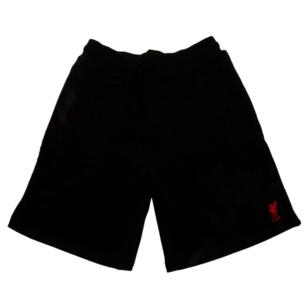 Liverpool FC Sweat Shorts Mens Black Small - Officially licensed merchandise.