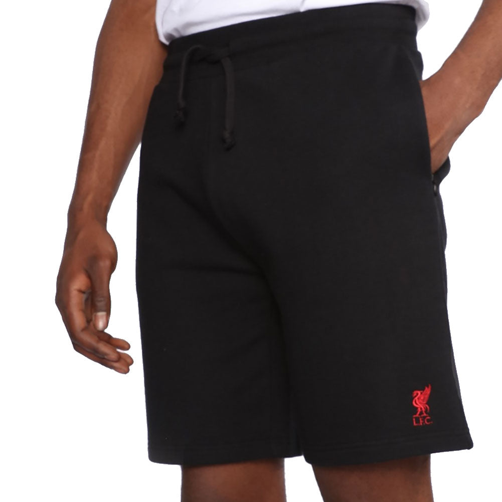 Liverpool FC Sweat Shorts Mens Black Small - Officially licensed merchandise.