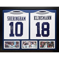 Tottenham Hotspur FC 1994 Klinsmann & Sheringham Signed Shirts (Dual Framed) - Officially licensed merchandise.