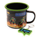 Teenage Mutant Ninja Turtle Enamel Mug & Keyring Set - Officially licensed merchandise.