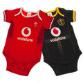 Wales RU 2 Pack Bodysuit 0/3 mths SP - Officially licensed merchandise.