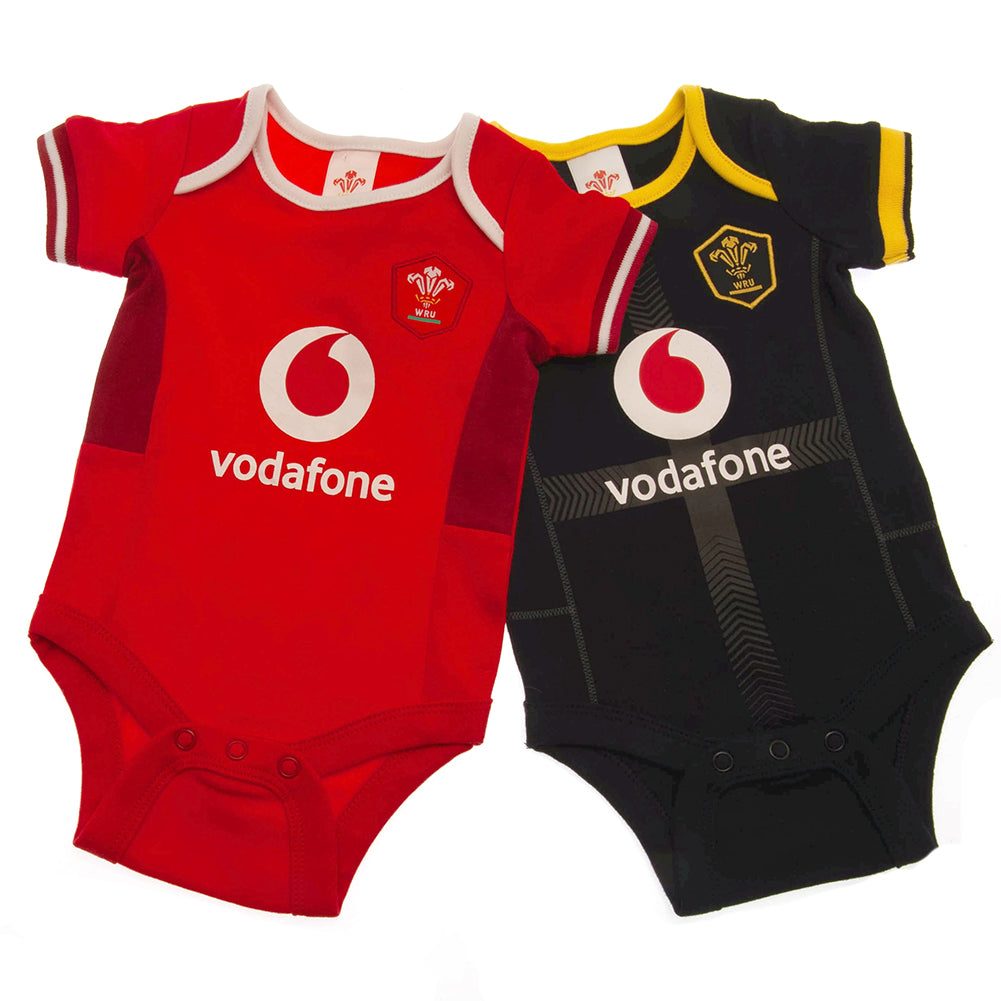 Wales RU 2 Pack Bodysuit 0/3 mths SP - Officially licensed merchandise.