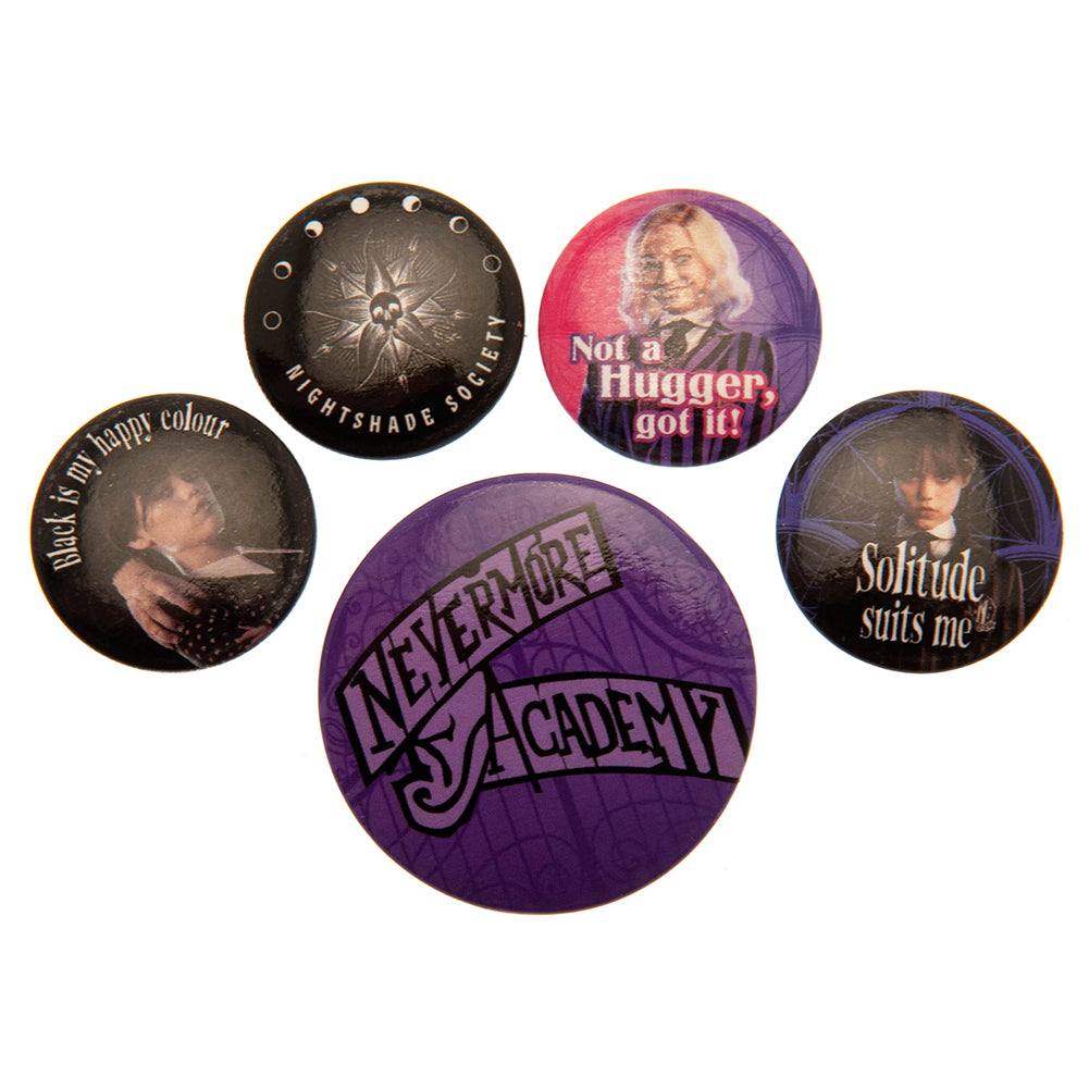 Wednesday Button Badge Set - Officially licensed merchandise.