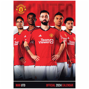 Manchester United FC A3 Calendar 2024 - Officially licensed merchandise.