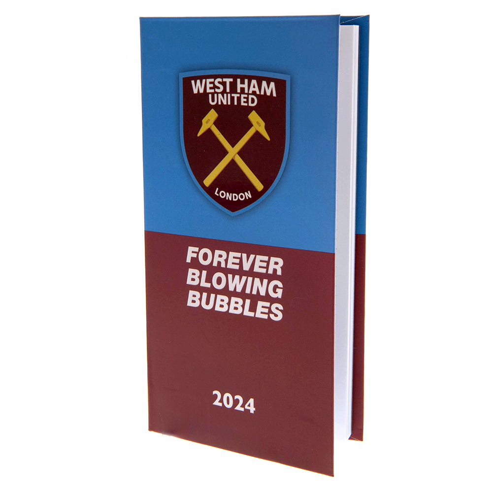 West Ham United FC Slim Diary 2024 - Officially licensed merchandise.