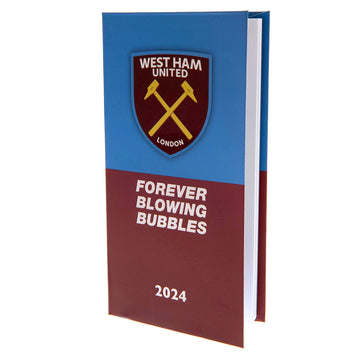 West Ham United FC Slim Diary 2024 - Officially licensed merchandise.