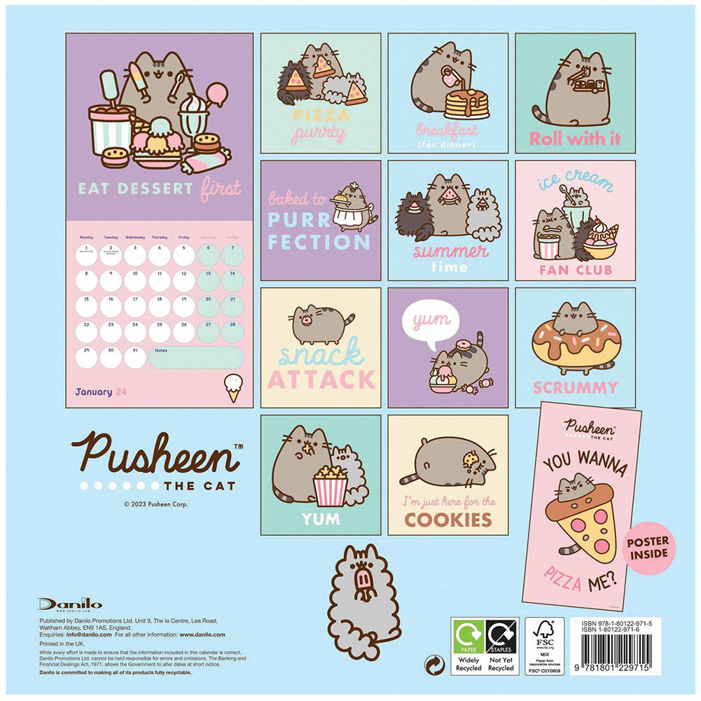 Pusheen Square Calendar 2024