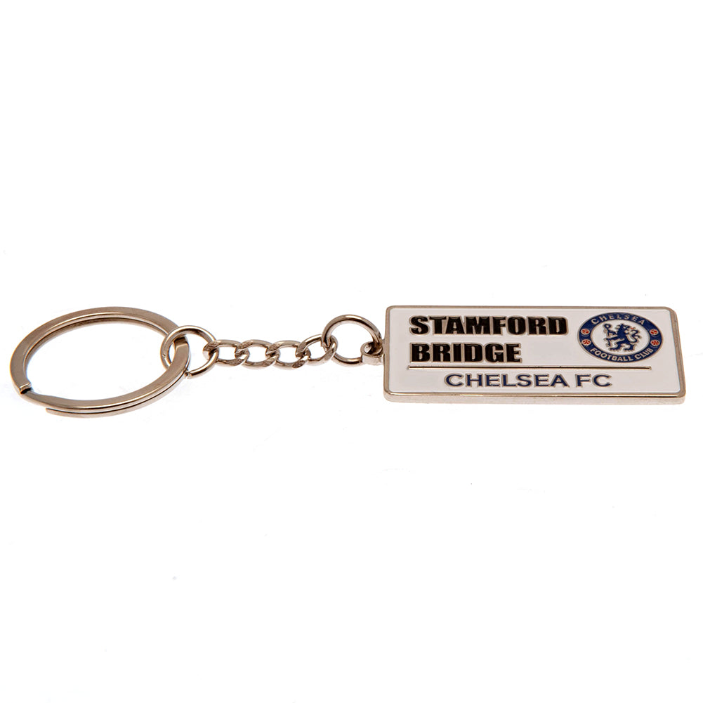 Chelsea FC Embossed Street Sign Keyring - Officially licensed merchandise.