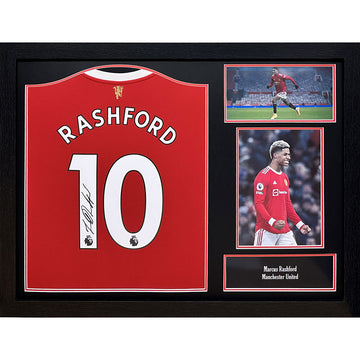 Manchester United FC Rashford Signed Shirt (Framed) - Officially licensed merchandise.