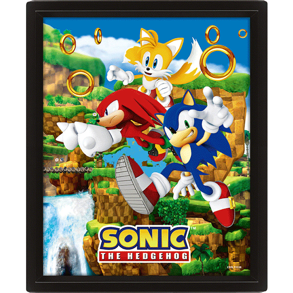 Sonic The Hedgehog Framed 3D Picture - Officially licensed merchandise.