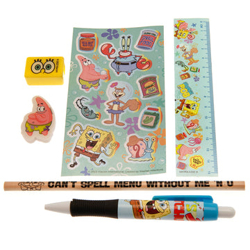 SpongeBob SquarePants 5pc Stationery Set - Officially licensed merchandise.