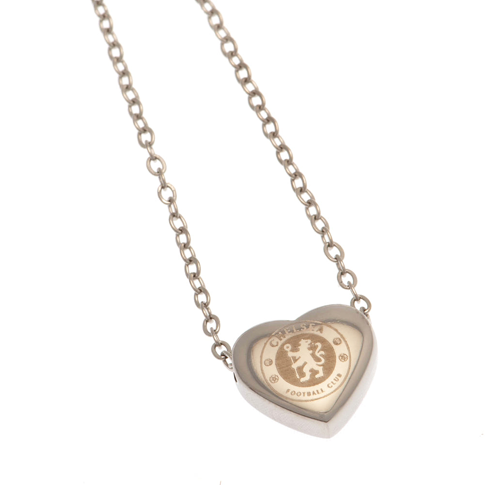 Chelsea FC Stainless Steel Heart Necklace - Officially licensed merchandise.
