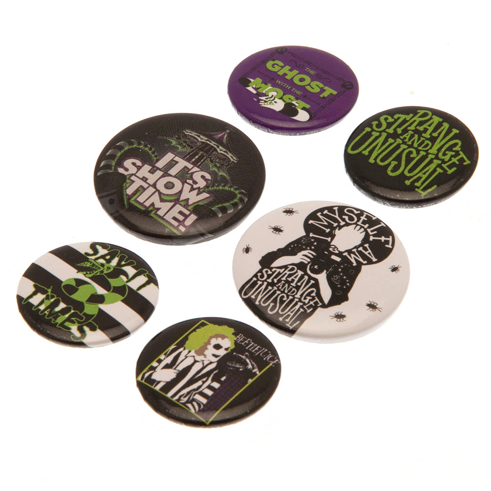 Beetlejuice Button Badge Set - Officially licensed merchandise.