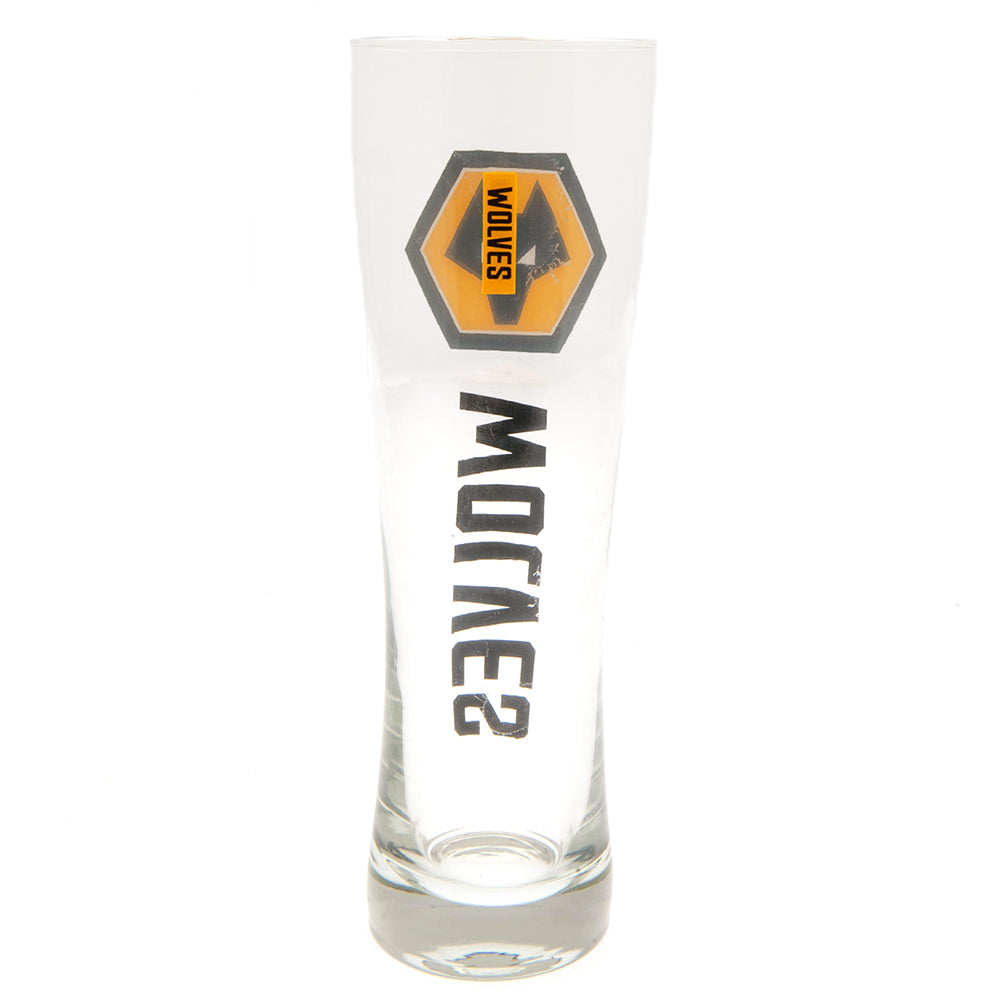 Wolverhampton Wanderers FC Tall Beer Glass - Officially licensed merchandise.