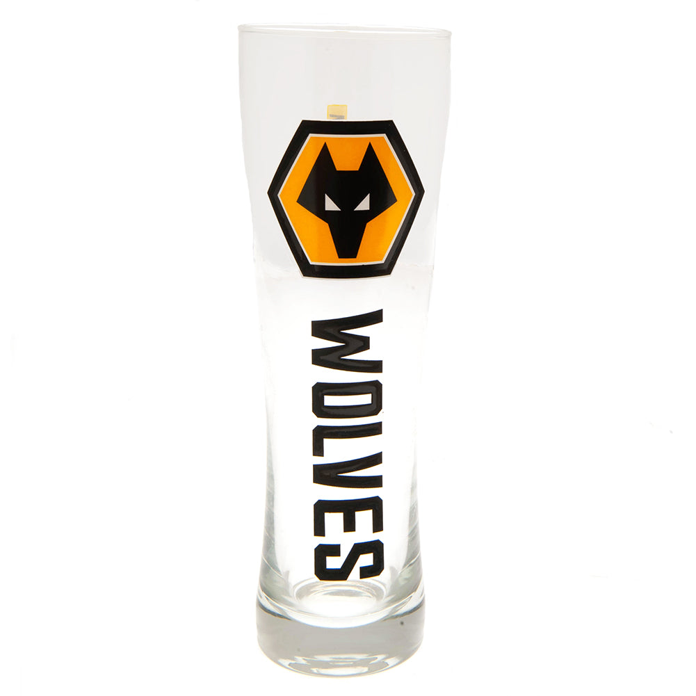 Wolverhampton Wanderers FC Tall Beer Glass - Officially licensed merchandise.