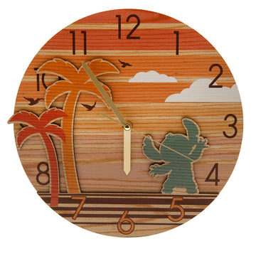 Lilo & Stitch Premium Wooden Wall Clock - Officially licensed merchandise.