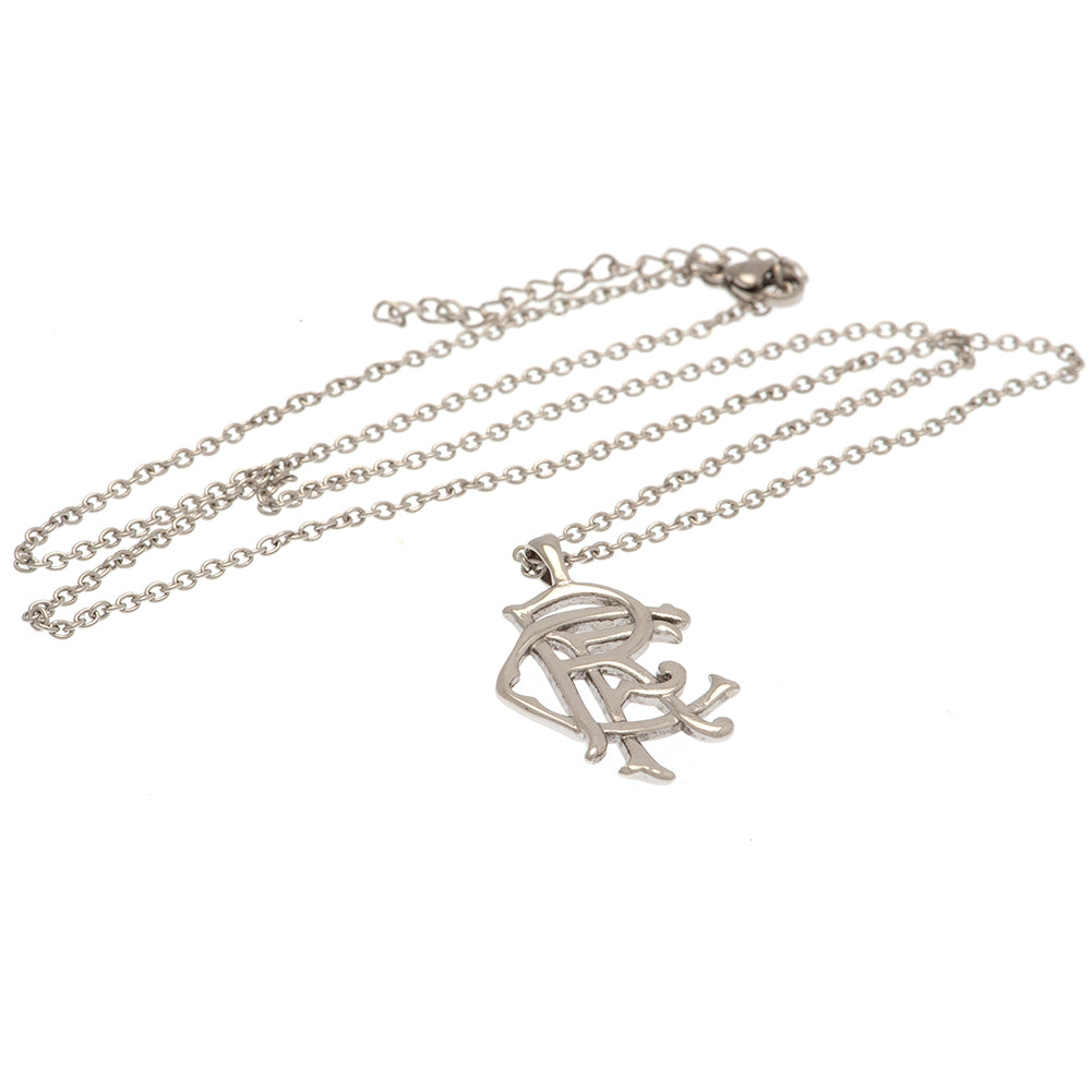 Rangers FC Scroll Crest Stainless Steel Pendant & Chain - Officially licensed merchandise.