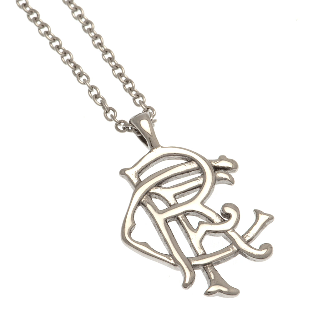 Rangers FC Scroll Crest Stainless Steel Pendant & Chain - Officially licensed merchandise.