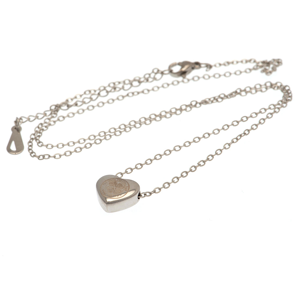 Celtic FC Stainless Steel Heart Necklace - Officially licensed merchandise.